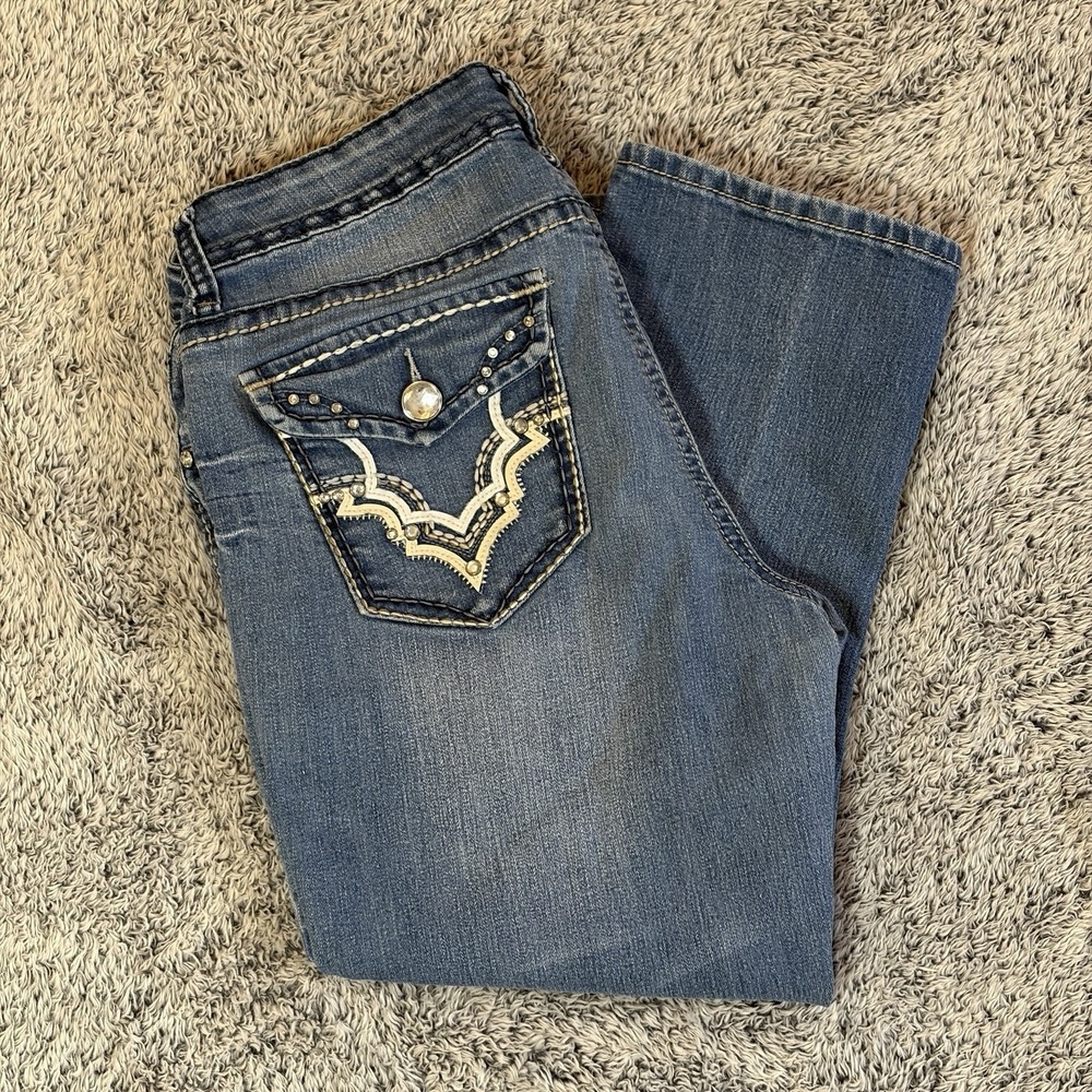 ND Weekend Crop Denim Jeans Embellished Back Pockets Women's Size 10